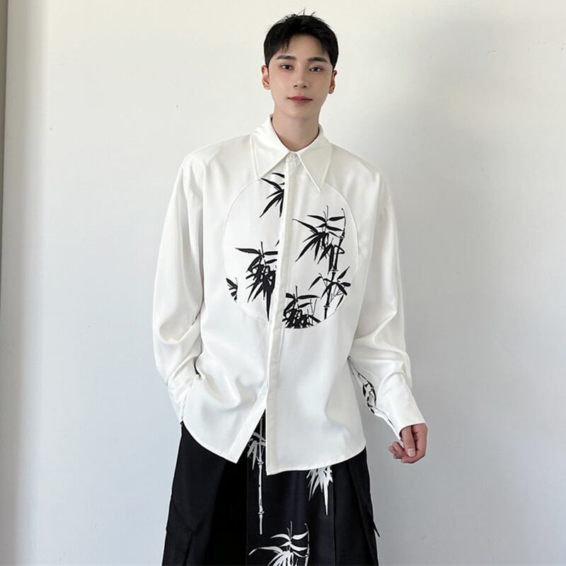 [Illustrated series] ★China style shirt★ 2color tops, bamboo, unique design, unisex, men's, easy to match