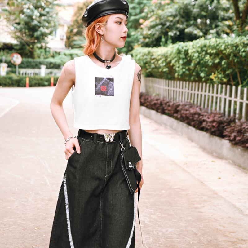 [Kokaishan---Rakkagin Series] ★China style camisole★ 2color tank top tops Easy to match black and white