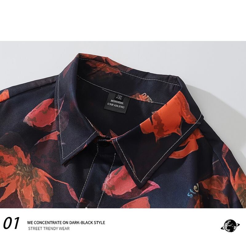 [Escape from Earth Series] ★Long Sleeve Shirt★ Tops Men's Couple Clothes Unisex Print ML XL 2XL Retro