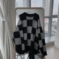 Load image into Gallery viewer, [Tankaku Sensei Series] ★Sweater★ Tops Checkered Color Scheme Loose Men's Fashion Unisex
