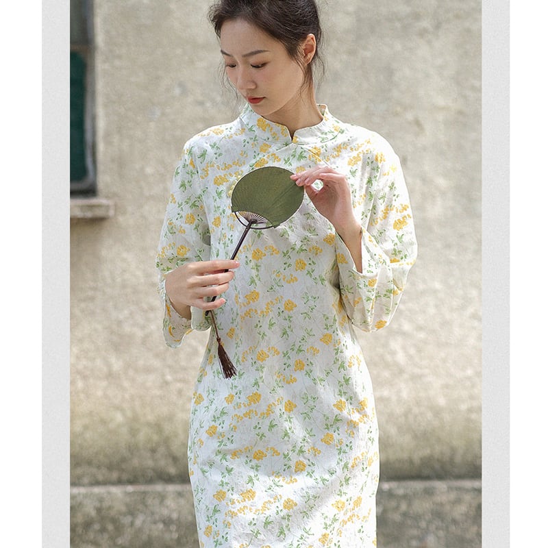 [MANMAN Series]★China-style dress★ 2color Elegant Chinese clothes Tang suit Improved Chinese dress Green White