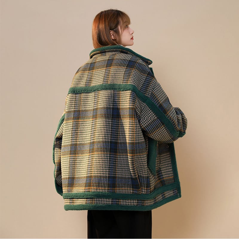 [Suikoishi Series] ★Winter Coat★ Outerwear 2color Unisex Men's Plaid Pattern No Hat Winter Jacket