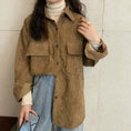 Load image into Gallery viewer, [XIAOXIN series]★Shirt★ 3color tops corduroy beige brown pink simple easy to match
