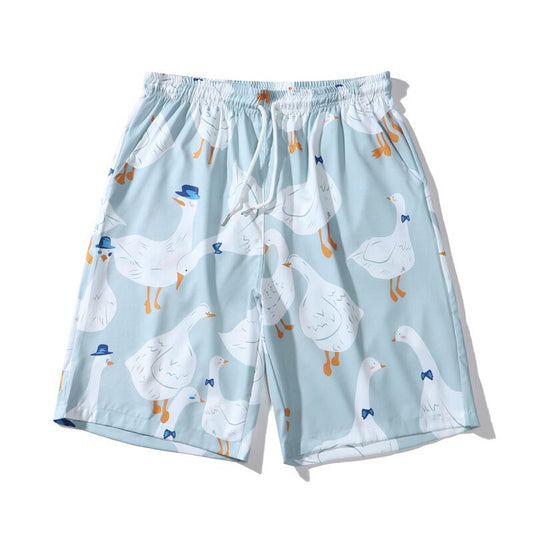 [MOISHE TIDE Series] ★Shorts★ 3color Print Bottoms Print Animal Elastic Waist Couple Clothes