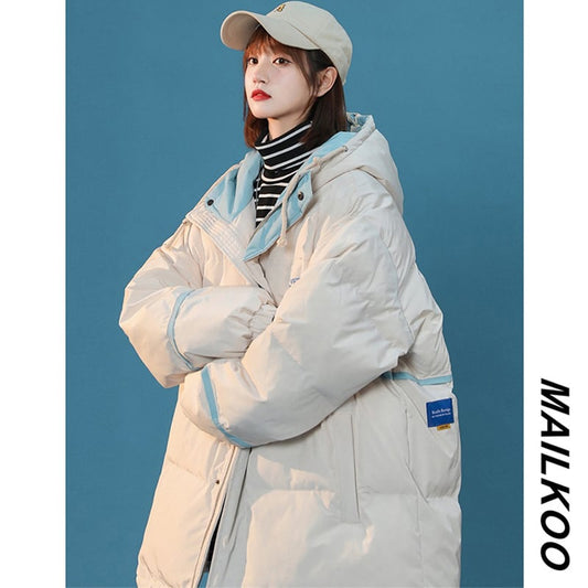 [Morimoto Series] ★Winter Coat★ Cotton Coat 2color Thick Warm Unisex Men's Cold Protection Beige Blue