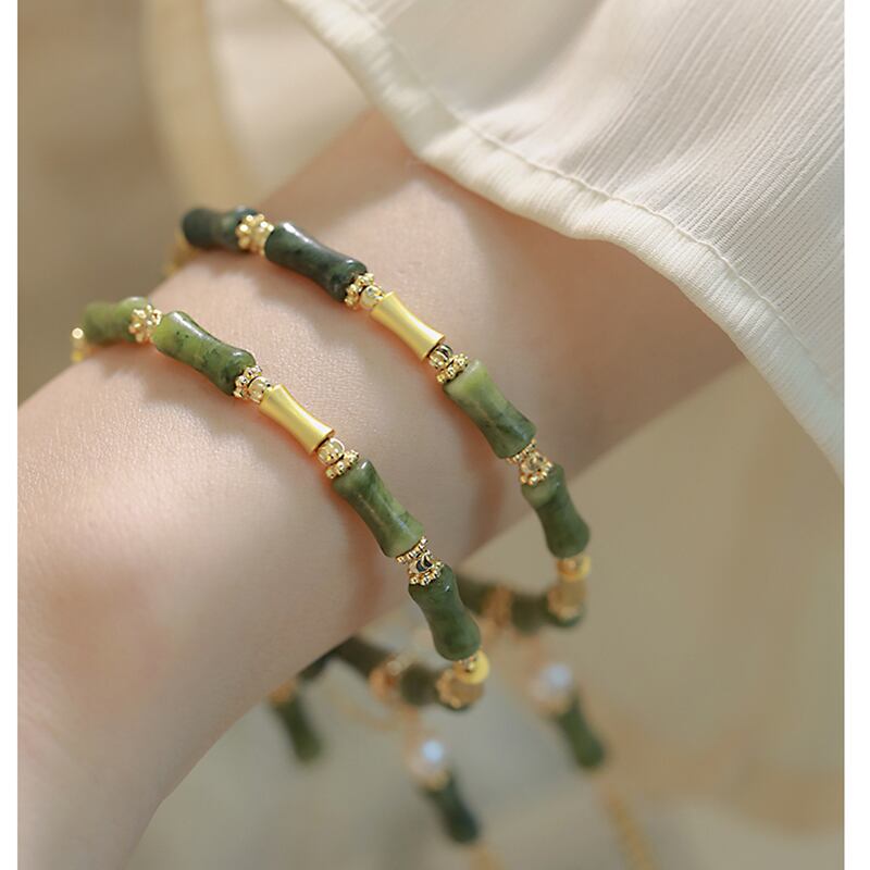 [SOME Series]★Bangle★ 2 Types Bamboo Bracelet Ladies Accessories Present Green Green