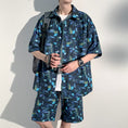 Load image into Gallery viewer, [KCSJ Series]★Setup★ Shirt + Shorts Unisex Men's Large Size Blue Blue Aloha Shirt Hawaii Beach
