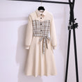 Load image into Gallery viewer, [MEIYI Series] ★One Piece★ Switching Plaid Shirt Dress Long Sleeve Improves Temperament
