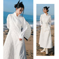 Load image into Gallery viewer, [Daiseiryusu Series]★Chinese style dress★ 2color black or white long length Chinese clothes switching stand neck
