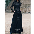 Load image into Gallery viewer, [Big Blue Dragon Series] ★China style skirt★ Bottoms Chinese button slit slimming black black
