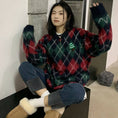 Load image into Gallery viewer, [Tachibana Koju Series] ★Sweater★ 2color knit tops Christmas rhombus cute fashion
