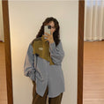 Load image into Gallery viewer, [UATONLINE Series]★Shirt★ Tops Faux Layered Unisex Men's Loose Gray Blue
