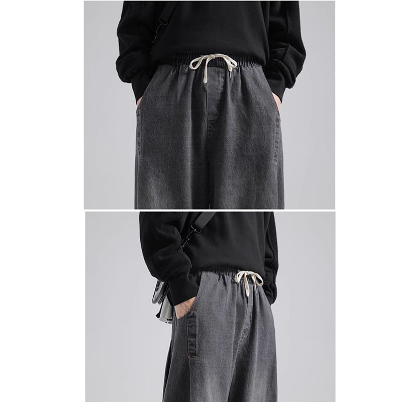 [KADISHOU series]★Denim pants★ 2color bottoms pants unisex men's simple black blue large size