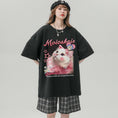 Gallery viewerに画像を読み込む, 【SENSUシリーズ】★Tシャツ★ 3color トップス 男女兼用 メンズ 夏服 半袖Tシャツ 猫 ベージュ ホワイト ブラック
