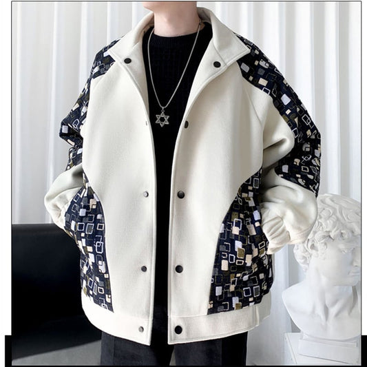 [JIARONG series] ★Jacket★ 2color outerwear unisex men's switching fashion easy to match