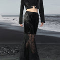 Load image into Gallery viewer, [Daiseiryusu Series] ★China style skirt★ Bottoms velvet lace switching original black black sexy
