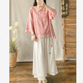 Load image into Gallery viewer, [Kofuku Series]★China-style shirt★ 3color V-neck tops Ethnic style Green Yellow Pink
