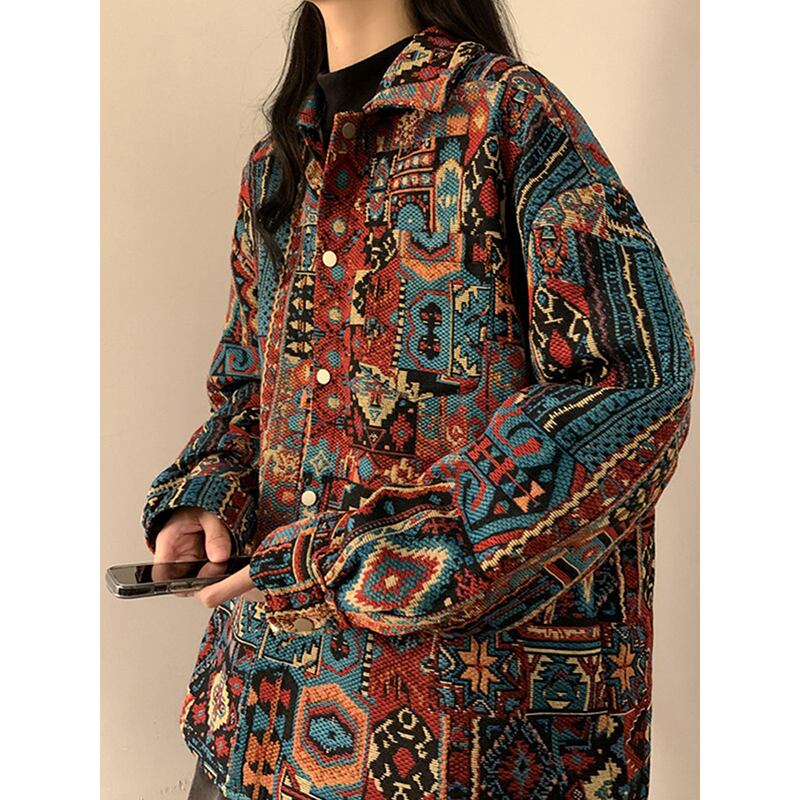 [CHAOMEICHEN Series] ★Jacket★ Ethnic style long sleeve outerwear Unisex Men's Large size