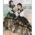 Load image into Gallery viewer, [Shimizu Kei Series] ★Long Skirt★ Limited Quantity Chinese Clothing Pleated Skirt Hanfu Wrap Skirt Rabbit Yoshigumo Black Green Blue
