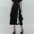 Load image into Gallery viewer, [LOVEHEYNEW Series] ★China style skirt★ Bottoms Slit Color scheme Black Black SML Slimming Easy to match
