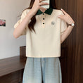 Load image into Gallery viewer, [JIGUJIGU series]★POLO shirt★2color Long sleeve type or short sleeve type Color scheme Short length Large size
