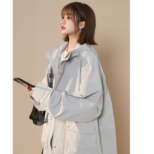 [FKZ Series]★Jacket★ 2color outerwear unisex men's blue gray spring clothes ML XL 2XL casual