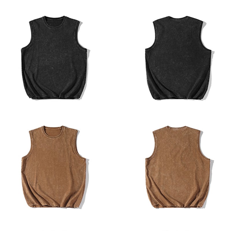 [BIGEMAN Series]★Tank Top★ Tops 3color Unisex Men's Large Size Black Green Brown