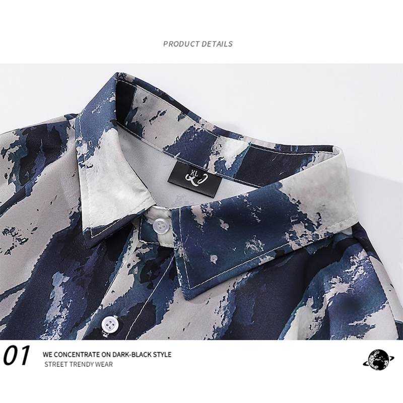 [Escaped Earth Series]★Shirt★ Long sleeve shirt tops Unisex Men's ML XL 2XL Retro tie-dye Unique