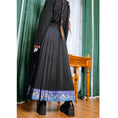 Load image into Gallery viewer, [Kokaisha --- Leaf Collection Series] ★Chinese style skirt★ Bottoms Hanfu skirt Switching Black Black
