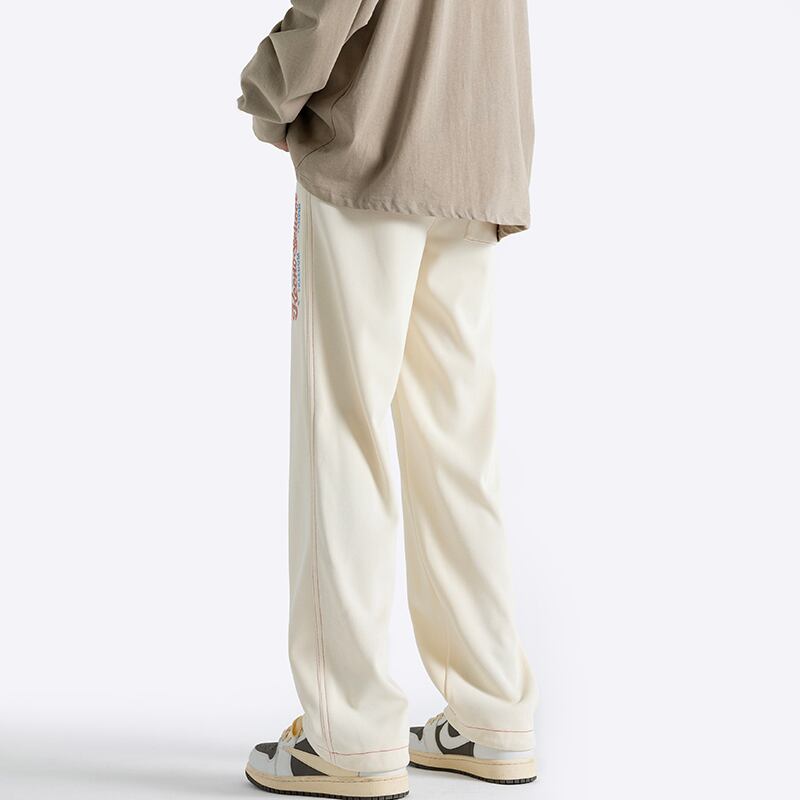 [BIGEMAN Series]★Casual Pants★ 2color Bottoms Pants Men's Large Size Alphabet Beige Black