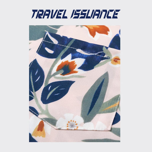 [TRAVEL ISSUANCE Series] ★Floral pattern shirt★ Printed, unisex, men's, unique, loose, easy to match