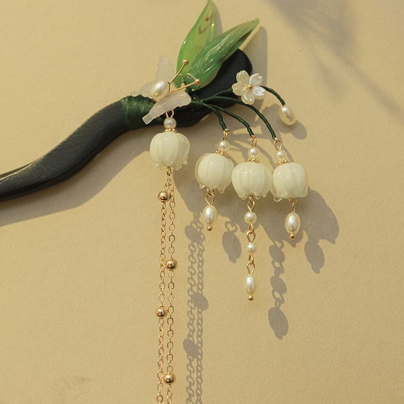 [PINZHUSI Series]★China style hair ornament★1 hairpin ladies accessories present birthday lily of the valley lily orchid fringe