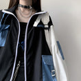 Load image into Gallery viewer, [Momoko Sakura Series] ★Jacket★ Outerwear cute color scheme original white blue black easy to match ladies
