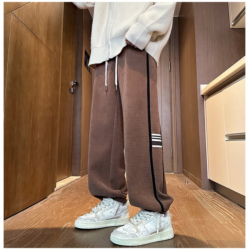 [BIGEMAN Series] ★Casual Pants★ Brushed lining 2color Bottoms Pants Unisex Men's Large Size Coffee Color Black