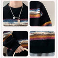 Load image into Gallery viewer, [ZUOFEILI Series] ★Sweater★ 2color Knit Tops Oil Painting Style Horizontal Stripes Striped Pattern Color Unisex Men's
