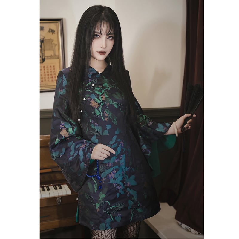 [Furo FRONT Series]★Improved Chinese dress★ Chinese style dress Original speaker sleeve