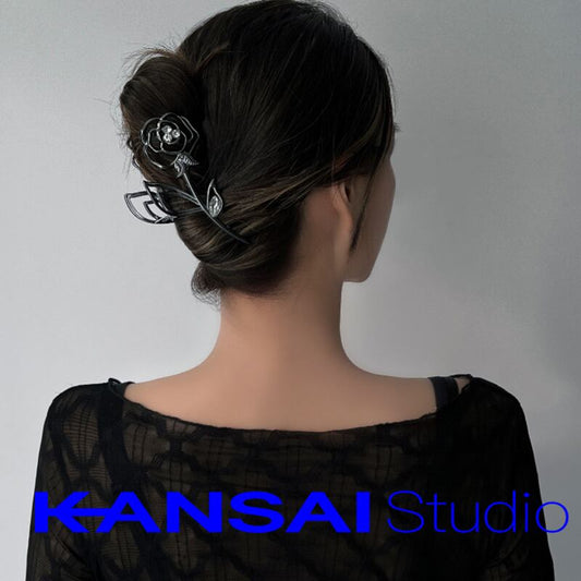 [KANSAI Series] ★Hair Ornament★ Hair Clip Accessory Silver Rose Popular Trend Stylish Adult