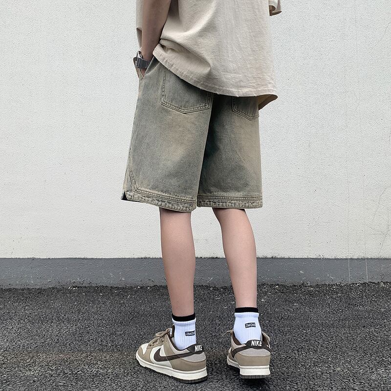 [BIGEMAN Series]★Denim shorts★ 2color bottoms short length pants unisex men's large size denim pants