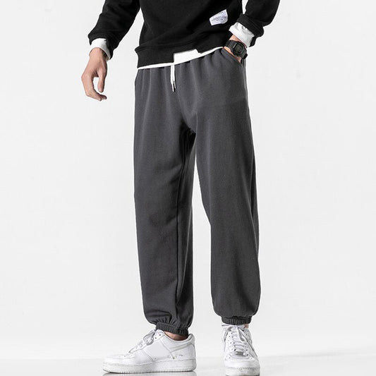 [BIGEMAN Series] ★Casual Pants★ 4color Nine-quarter length Bottoms Pants Unisex Men's Large Size Plain Black Blue Gray