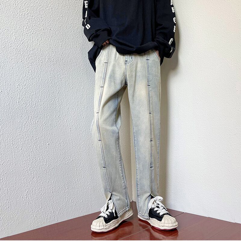 [KAAIER Series]★Denim pants★ 2color bottoms pants unisex men's retro easy to match slimming