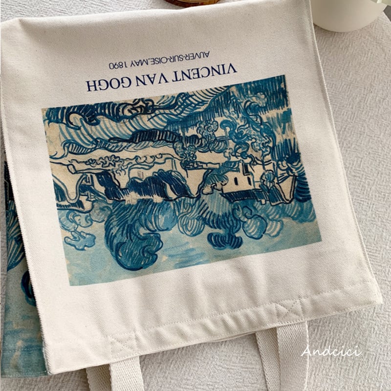 [Andcici Series]★Bag★ Tote bag, large capacity, oil painting style, date, commuting to work, school, cute, ladies, easy to match