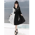 Load image into Gallery viewer, [Dust Smoke Cloud Dream---Boku Bamboo Series] ★Chinese style dress★ Long sleeve switching bamboo Chinese clothing Black Black SML Original Cute
