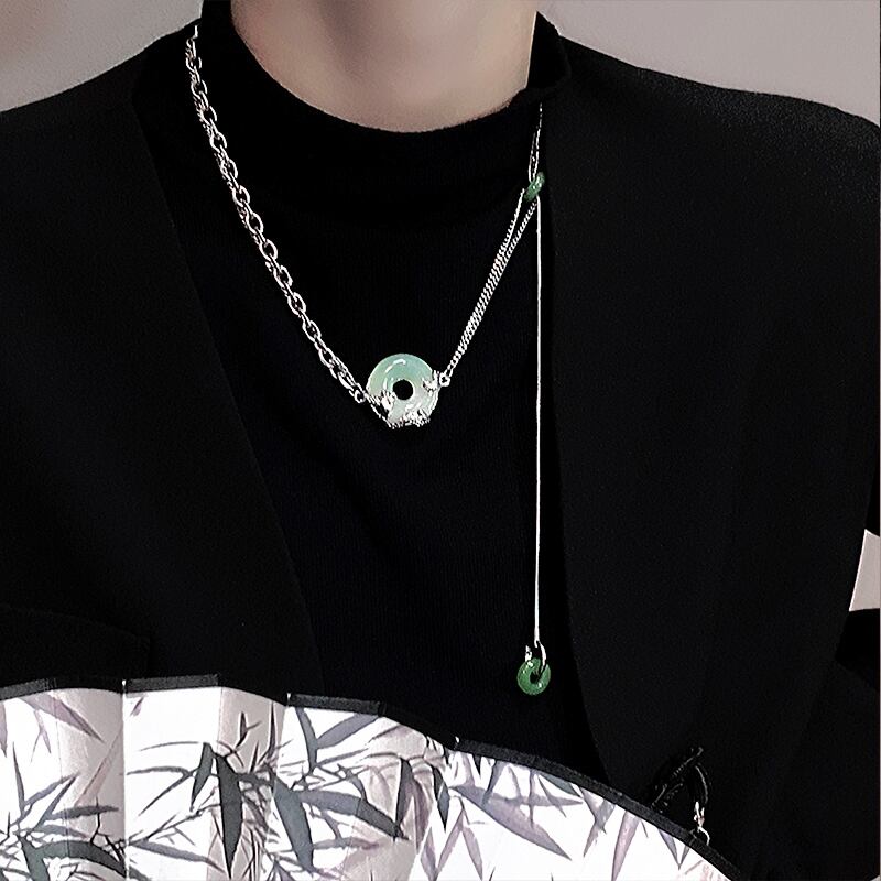 [yyds genderless series] ★China style necklace★ Accessory, unisex, switching, unique, easy to match