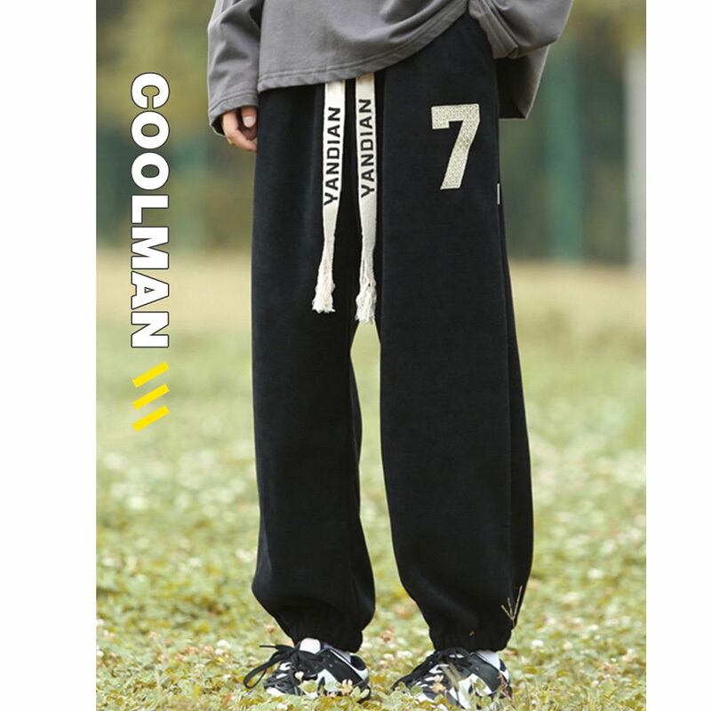 [PAONAN Series]★Pants★ Brushed lining available 2color casual pants, large size, unisex, men's, black, gray