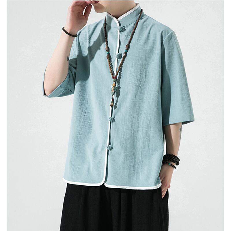 [JIUTIAN Series]★China style shirt★ Tops 3color Unisex Men's Large Size Simple Casual