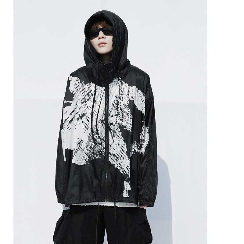 [SIN87 Series] ★UV protection★ UPF50+ Sun protection Cooling protection Thin outerwear Loose fit Unisex Men's Black Original