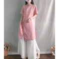 Load image into Gallery viewer, [Kofuku Series]★China style shirt★ 4color long shirt ethnic style blue white pink yellow
