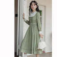 Load image into Gallery viewer, [Ali Series]★Chinese style dress★ Embroidery long sleeve dress Women's Switchable Easy to match Cute Green
