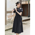 Load image into Gallery viewer, [Agoya Yui Series]★Chinese style dress★ Improved Chinese dress 2 colors Chinese clothing XS SML XL Black White
