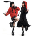 Load image into Gallery viewer, [Ancient Monster --- Rabbit Series] ★China style hoodie★ 2color Regular type or brushed lining type Tops Cute Original Black Red Rabbit ears
